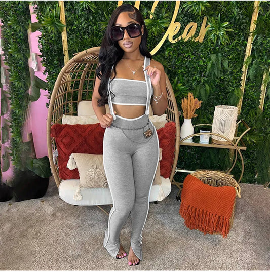 “Grey Overall” Two Piece Set